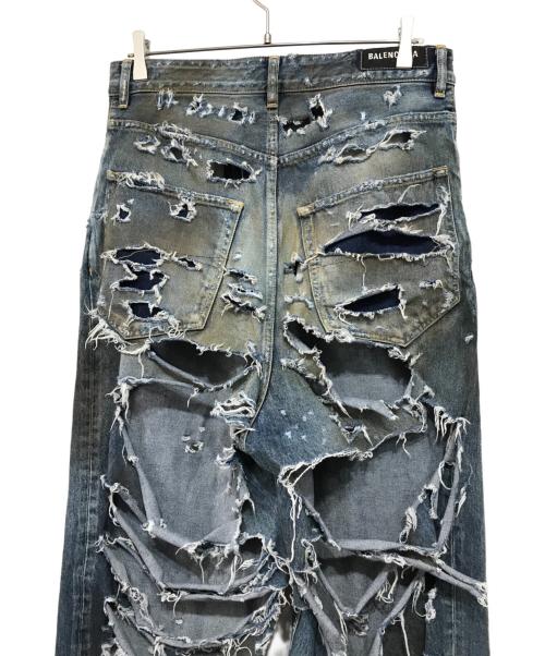 BALENCIAGA（バレンシアガ）BALENCIAGA (バレンシアガ) 23SS SUPER DESTROYED BAGGY デニムパンツ ブルー サイズ:Sの古着・服飾アイテム