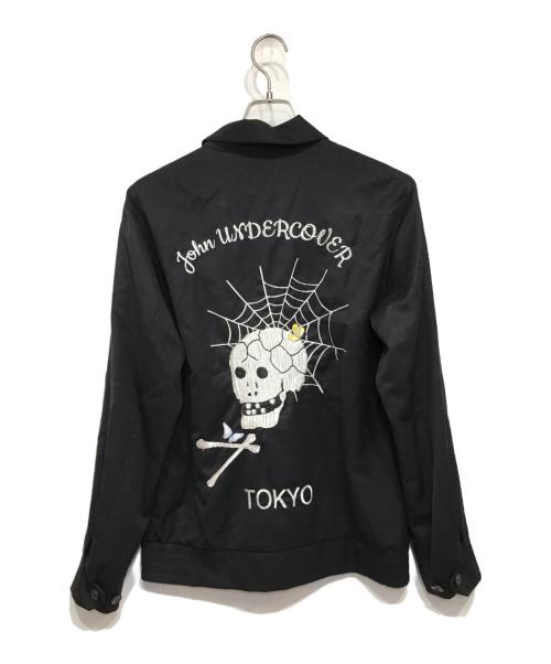JohnUNDERCOVER（ジョンアンダーカバー）JohnUNDERCOVER (ジョンアンダーカバー) STUDIOUS別注 スカル刺繍ベトジャン ブラック サイズ:3の古着・服飾アイテム