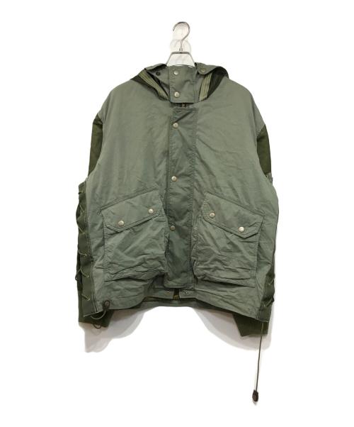 DIESEL（ディーゼル）DIESEL (ディーゼル) W-DUFF サイドレース 中綿フーディジャケット グリーン サイズ:XXLの古着・服飾アイテム