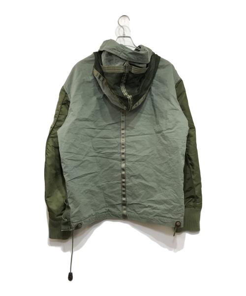 DIESEL（ディーゼル）DIESEL (ディーゼル) W-DUFF サイドレース 中綿フーディジャケット グリーン サイズ:XXLの古着・服飾アイテム