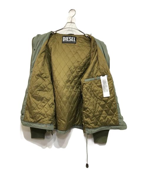 DIESEL（ディーゼル）DIESEL (ディーゼル) W-DUFF サイドレース 中綿フーディジャケット グリーン サイズ:XXLの古着・服飾アイテム