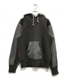 45R（フォーティファイブ・アール）の古着「ぷくぷく裏毛のパッチワークフーディ」｜グレー