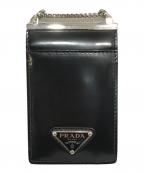 PRADAプラダ）の古着「チェーンストラップカードケース」｜ブラック
