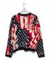 masu (エムエーエスユー) MARBLE FLAG SWEATER ネイビー×レッド サイズ:48：8000円