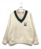 SETINNセットイン）の古着「Vネック チルデンニット」｜ベージュ