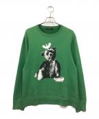UNDERCOVERアンダーカバー）の古着「SWEAT SCREW BEAR UC TOY ベアプリントスウェット」｜グリーン