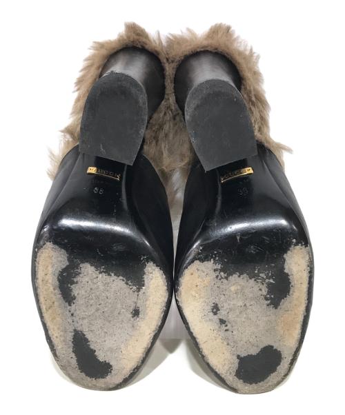 GUCCI（グッチ）GUCCI (グッチ) ファーホースビッドミュール ブラック サイズ:38の古着・服飾アイテム