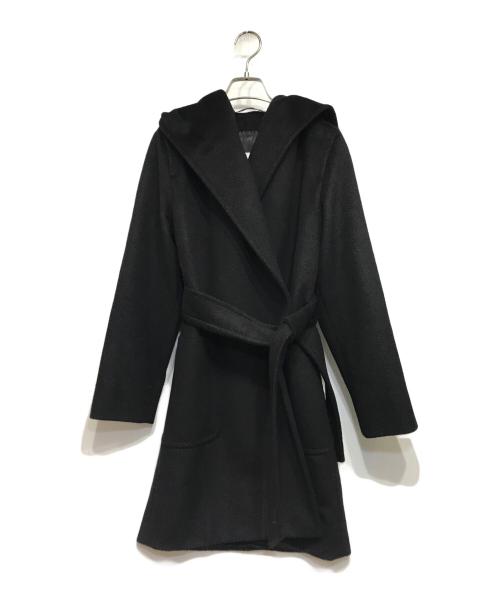 MaxMara（マックスマーラ）MaxMara (マックスマーラ) RIALTO キャメル ベルト付 コート ブラック サイズ:J36の古着・服飾アイテム