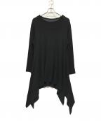 GROUND Yグラウンドワイ）の古着「モダール天竺ドレープ長袖カットソー」｜ブラック
