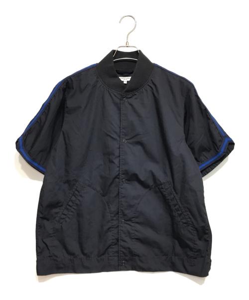 Engineered Garments（エンジニアドガーメンツ）Engineered Garments (エンジニアド ガーメンツ) BEAMS PLUS (ビームスプラス) 別注ポプリン×メッシュ素材 半袖スタジャン ネイビー サイズ:XLの古着・服飾アイテム