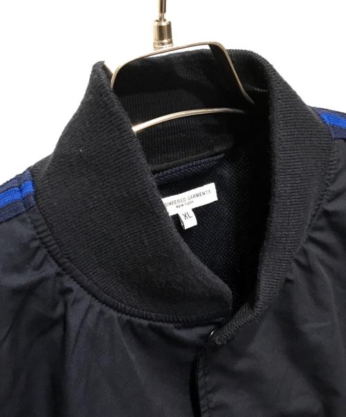 Engineered Garments（エンジニアドガーメンツ）Engineered Garments (エンジニアド ガーメンツ) BEAMS PLUS (ビームスプラス) 別注ポプリン×メッシュ素材 半袖スタジャン ネイビー サイズ:XLの古着・服飾アイテム