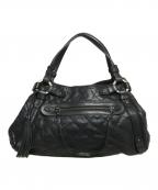 BALLYバリー）の古着「レザーフリンジトートバッグ」｜ブラック