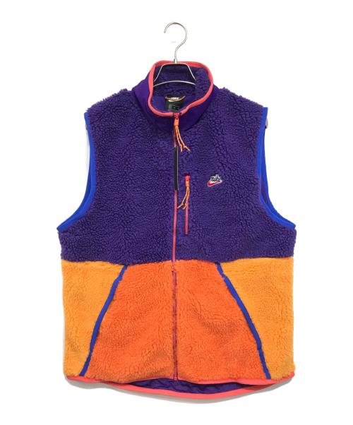 NIKE（ナイキ）NIKE (ナイキ) フリースベスト パープル×オレンジ サイズ:XLの古着・服飾アイテム