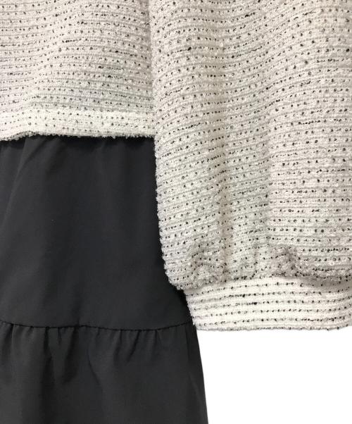 TO BE CHIC（トゥービーシック）TO BE CHIC (トゥービーシック) ニットツイードコンビ チュニック ホワイト×ブラック サイズ:42の古着・服飾アイテム