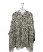 BEARDSLEYビアズリー）の古着「サラサ柄 シアー ブラウス」｜ベージュ