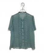 ANAYIアナイ）の古着「総柄ボウタイシャツ」｜ブルー