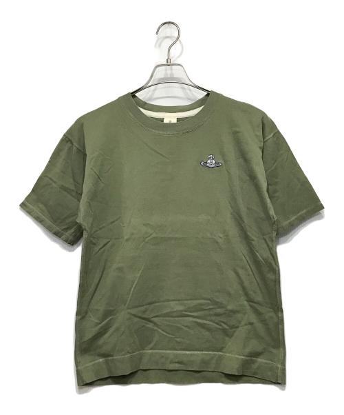 Vivienne Westwood（ヴィヴィアンウエストウッド）Vivienne Westwood (ヴィヴィアンウエストウッド) オーブ刺繍Tシャツ グリーン サイズ:Mの古着・服飾アイテム