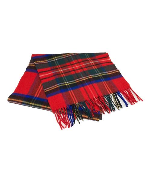 JOHNSTONS OF ELGIN（ジョンストンズオブエルガン）JOHNSTONS OF ELGIN (ジョンストンズオブエルガン) チェックストール レッド サイズ:記載なしの古着・服飾アイテム