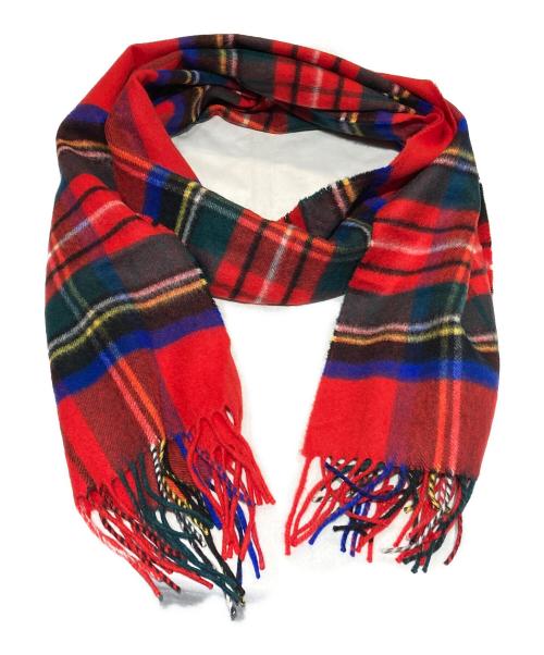 JOHNSTONS OF ELGIN（ジョンストンズオブエルガン）JOHNSTONS OF ELGIN (ジョンストンズオブエルガン) チェックストール レッド サイズ:記載なしの古着・服飾アイテム