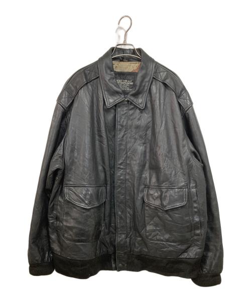 US ARMY Air Force（ユーエス アーミー エアフォース）US ARMY AIR FORCE (ユーエス アーミー エアフォース) TYPE A-2 ヴィンテージ フライトジャケット ブラック サイズ:2Xの古着・服飾アイテム