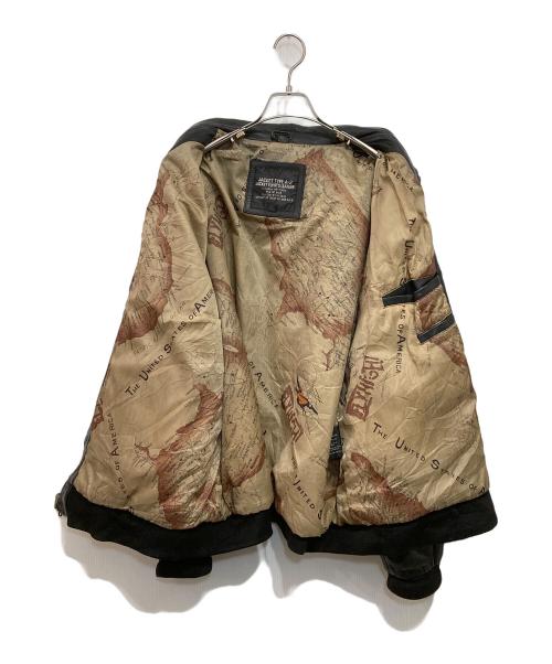 US ARMY Air Force（ユーエス アーミー エアフォース）US ARMY AIR FORCE (ユーエス アーミー エアフォース) TYPE A-2 ヴィンテージ フライトジャケット ブラック サイズ:2Xの古着・服飾アイテム