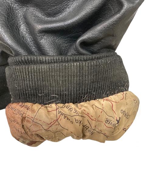 US ARMY Air Force（ユーエス アーミー エアフォース）US ARMY AIR FORCE (ユーエス アーミー エアフォース) TYPE A-2 ヴィンテージ フライトジャケット ブラック サイズ:2Xの古着・服飾アイテム