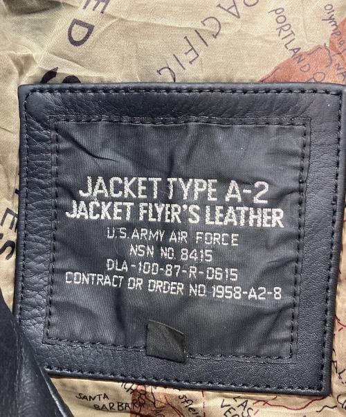 US ARMY Air Force（ユーエス アーミー エアフォース）US ARMY AIR FORCE (ユーエス アーミー エアフォース) TYPE A-2 ヴィンテージ フライトジャケット ブラック サイズ:2Xの古着・服飾アイテム