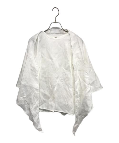 ETRE TOKYO（エトレトウキョウ）ETRE TOKYO (エトレトウキョウ) デタッチスカーフリネントップス ホワイト サイズ:FREEの古着・服飾アイテム