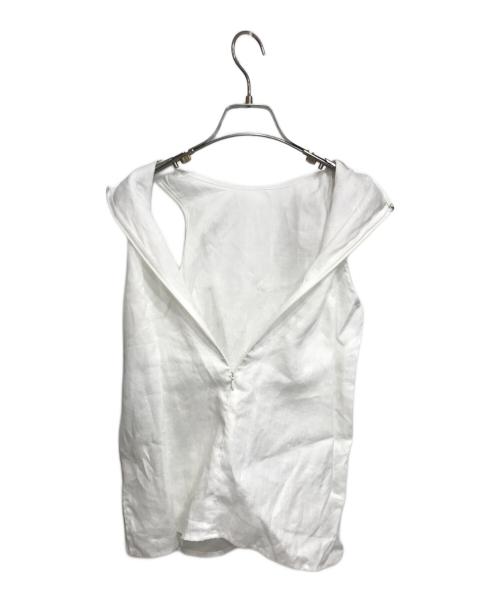 ETRE TOKYO（エトレトウキョウ）ETRE TOKYO (エトレトウキョウ) デタッチスカーフリネントップス ホワイト サイズ:FREEの古着・服飾アイテム