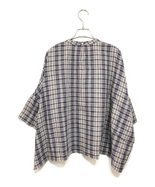 ARTS&SCIENCE（アーツアンドサイエンス）ARTS&SCIENCE (アーツアンドサイエンス) チェックリネンブラウス パープル×ベージュ サイズ:1の古着・服飾アイテム