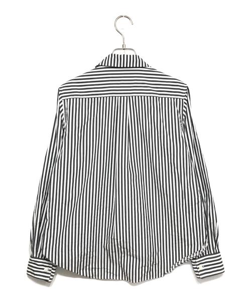 COMME des GARCONS GIRL（コムデギャルソンガール）COMME des GARCONS GIRL (コムデギャルソンガール) フリルストライプシャツ ホワイト×ブラック サイズ:Sの古着・服飾アイテム