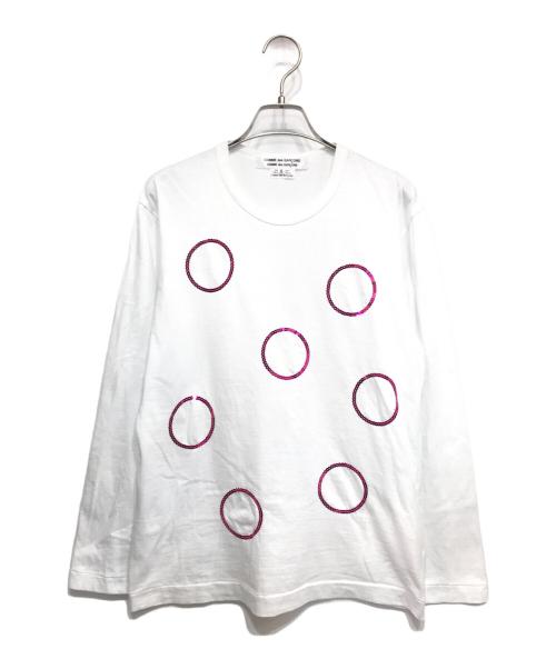 COMME des GARCONS COMME des GARCONS（コムデギャルソン コムデギャルソン）COMME des GARCONS COMME des GARCONS (コムデギャルソン コムデギャルソン) スパンコール装飾長袖カットソー ホワイト サイズ:Sの古着・服飾アイテム