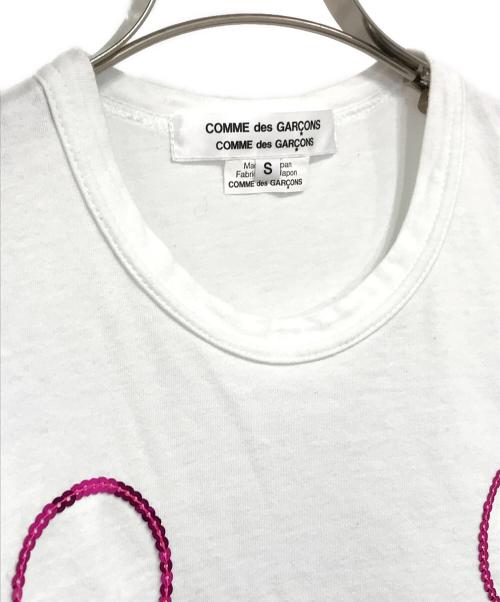 COMME des GARCONS COMME des GARCONS（コムデギャルソン コムデギャルソン）COMME des GARCONS COMME des GARCONS (コムデギャルソン コムデギャルソン) スパンコール装飾長袖カットソー ホワイト サイズ:Sの古着・服飾アイテム