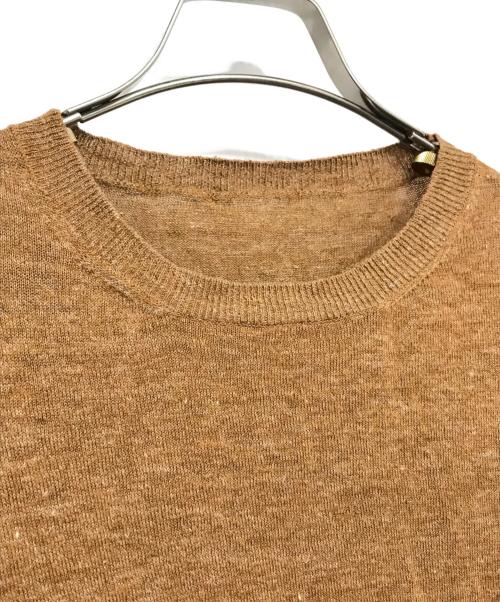 ARTS&SCIENCE（アーツアンドサイエンス）ARTS&SCIENCE (アーツアンドサイエンス) リネンコットンブレンドボートネックニット ブラウン サイズ:1の古着・服飾アイテム