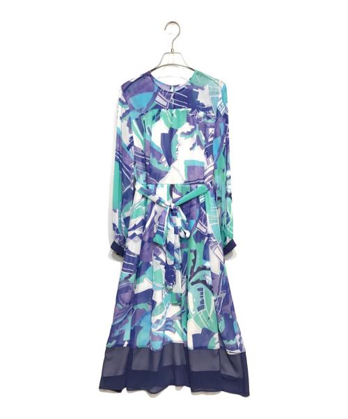 GRACE CLASS（グレースクラス）GRACE CLASS (グレースクラス) 24SS アールデコリゾートプリントワンピース ブルー サイズ:38の古着・服飾アイテム