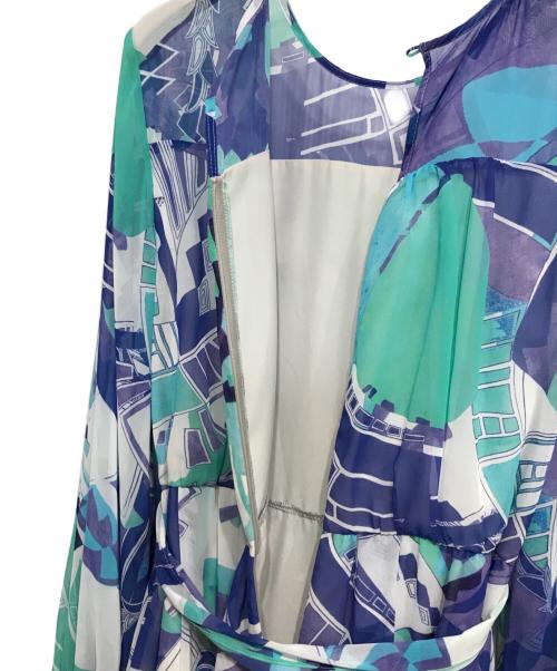 GRACE CLASS（グレースクラス）GRACE CLASS (グレースクラス) 24SS アールデコリゾートプリントワンピース ブルー サイズ:38の古着・服飾アイテム