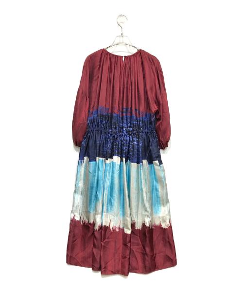 ASPESI（アスペジ）ASPESI (アスペジ) 総柄シルクドレス レッド×ブルー サイズ:Sの古着・服飾アイテム