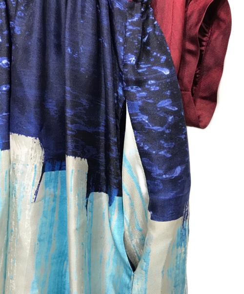 ASPESI（アスペジ）ASPESI (アスペジ) 総柄シルクドレス レッド×ブルー サイズ:Sの古着・服飾アイテム