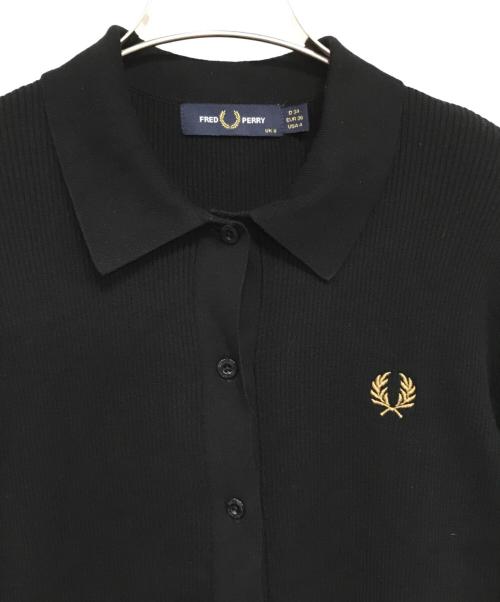 FRED PERRY（フレッドペリー）FRED PERRY (フレッドペリー) 別注リブニットポロシャツ ブラック サイズ:36の古着・服飾アイテム