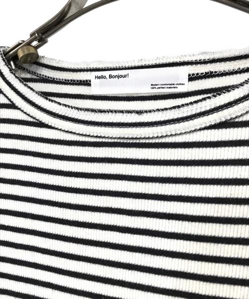 L'appartement（アパルトモン）L'Appartement (アパルトモン) BORDER RIB LONGSLEEVE T-SHIRT ホワイト×ブラック サイズ:記載なしの古着・服飾アイテム