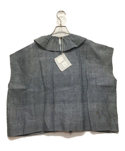 45R（フォーティファイブ・アール）45R (フォーティファイブ・アール) 藍ダンガリーインドカディのプリーツフリルMキャミ インディゴ サイズ:00の古着・服飾アイテム