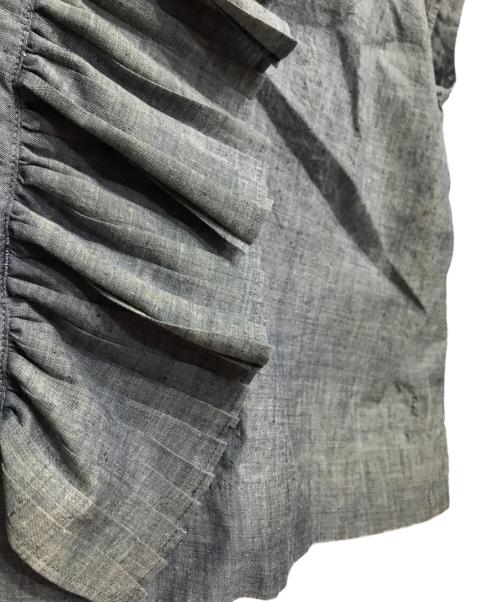 45R（フォーティファイブ・アール）45R (フォーティファイブ・アール) 藍ダンガリーインドカディのプリーツフリルMキャミ インディゴ サイズ:00の古着・服飾アイテム