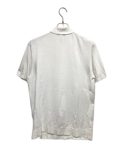 BLACK LABEL CRESTBRIDGE（ブラックレーベル クレストブリッジ）BLACK LABEL CRESTBRIDGE (ブラックレーベル クレストブリッジ) ハイゲージシャドーチェックニットポロシャツ ホワイト サイズ:Lの古着・服飾アイテム