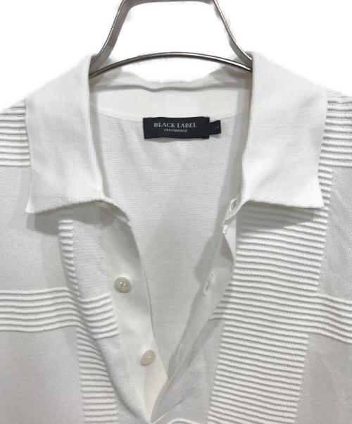 BLACK LABEL CRESTBRIDGE（ブラックレーベル クレストブリッジ）BLACK LABEL CRESTBRIDGE (ブラックレーベル クレストブリッジ) ハイゲージシャドーチェックニットポロシャツ ホワイト サイズ:Lの古着・服飾アイテム
