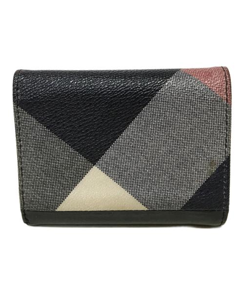 BLACK LABEL CRESTBRIDGE（ブラックレーベル クレストブリッジ）BLACK LABEL CRESTBRIDGE (ブラックレーベル クレストブリッジ) 3つ折り財布 ブラック×レッドの古着・服飾アイテム