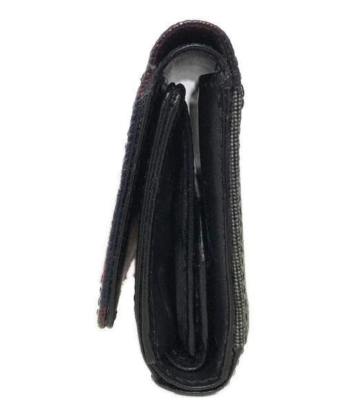BLACK LABEL CRESTBRIDGE（ブラックレーベル クレストブリッジ）BLACK LABEL CRESTBRIDGE (ブラックレーベル クレストブリッジ) 3つ折り財布 ブラック×レッドの古着・服飾アイテム