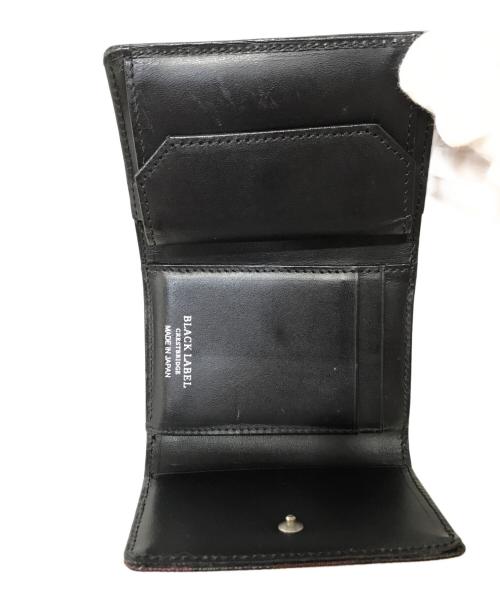 BLACK LABEL CRESTBRIDGE（ブラックレーベル クレストブリッジ）BLACK LABEL CRESTBRIDGE (ブラックレーベル クレストブリッジ) 3つ折り財布 ブラック×レッドの古着・服飾アイテム