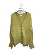 IENAイエナ）の古着「ウエストリブマーク カーディガン」｜グリーン