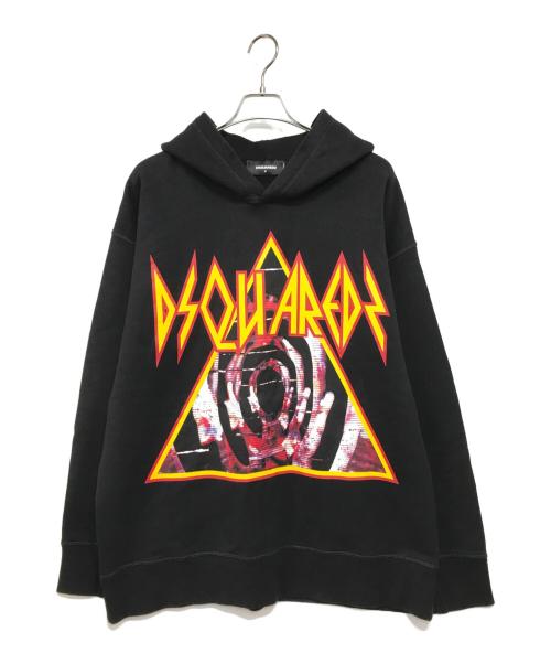 DSQUARED2（ディースクエアード）DSQUARED2 (ディースクエアード) DEF LEPPARD HOODIE ブラック サイズ:Mの古着・服飾アイテム