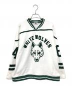 Hysteric Glamourヒステリックグラマー）の古着「WHITE WOLVES HOCKEY pt SW」｜ホワイト